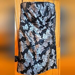 WHBM Black and Silver Strapless Dress Size 14